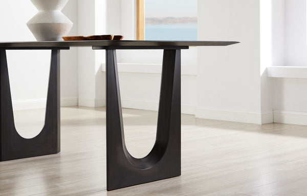 Greenington Hanna Solid Bamboo Dining Table Seats Six with Sculptural Base and Modern Finish GH0001B