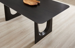 Greenington Hanna Solid Bamboo Dining Table Seats Six with Sculptural Base and Modern Finish GH0001B