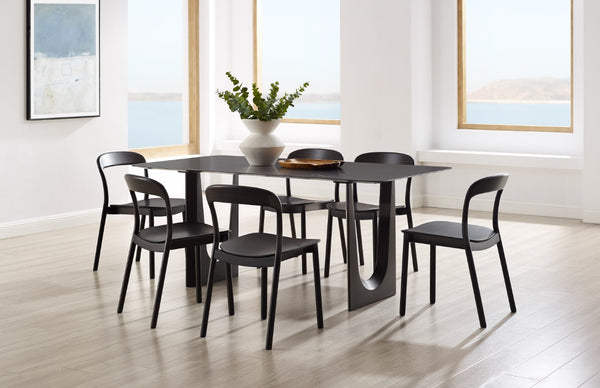 Greenington Hanna Solid Bamboo Dining Table Seats Six with Sculptural Base and Modern Finish GH0001B