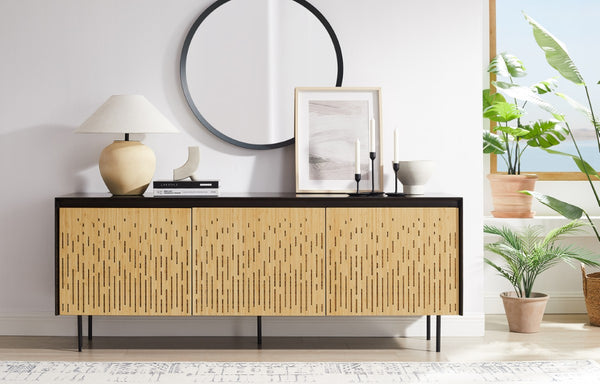 Greenington Hanna Solid Bamboo Sideboard with Laser-cut Doors and Steel Base for Modern Living GH0003B