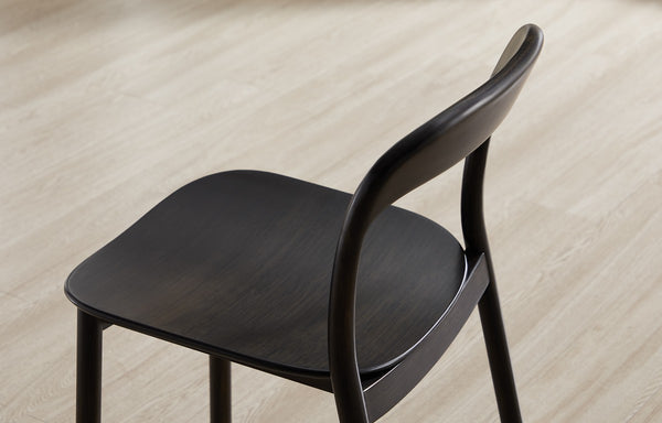 Greenington Hanna Solid Moso Bamboo Dining Chair Sculptural Modern Frame for Elegant Interiors Caviar GH0004B