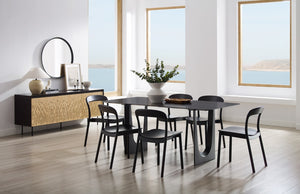 Greenington Hanna Solid Moso Bamboo Dining Chair Sculptural Modern Frame for Elegant Interiors Caviar GH0004B