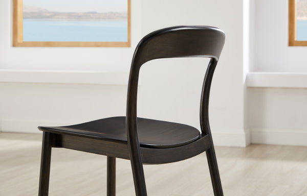 Greenington Hanna Solid Moso Bamboo Dining Chair Sculptural Modern Frame for Elegant Interiors Caviar GH0004B