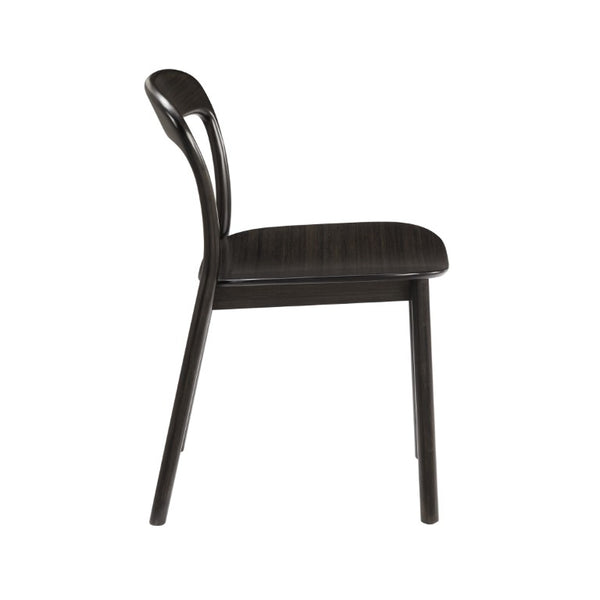 Greenington Hanna Solid Moso Bamboo Dining Chair Sculptural Modern Frame for Elegant Interiors Caviar GH0004B