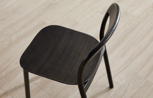 Greenington Hanna Solid Moso Bamboo Dining Chair Sculptural Modern Frame for Elegant Interiors Caviar GH0004B