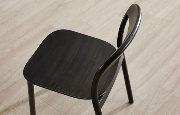 Greenington Hanna Solid Moso Bamboo Dining Chair Sculptural Modern Frame for Elegant Interiors Caviar GH0004B