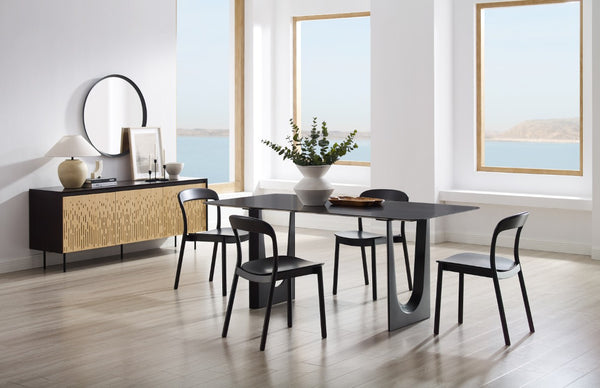 Greenington Hanna Solid Moso Bamboo Dining Chair Sculptural Modern Frame for Elegant Interiors Caviar GH0004B
