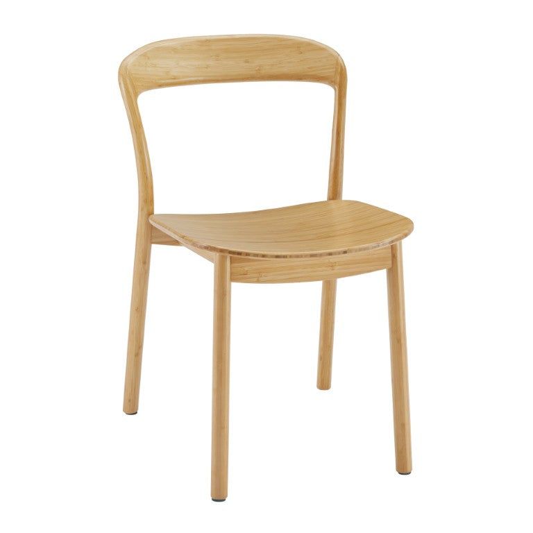 Greenington Hanna Solid Moso Bamboo Dining Chair Eco Crafted Curved Seat for Modern Spaces GH0004WH