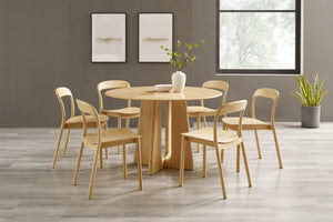 Greenington Hanna Solid Moso Bamboo Dining Chair Eco Crafted Curved Seat for Modern Spaces GH0004WH