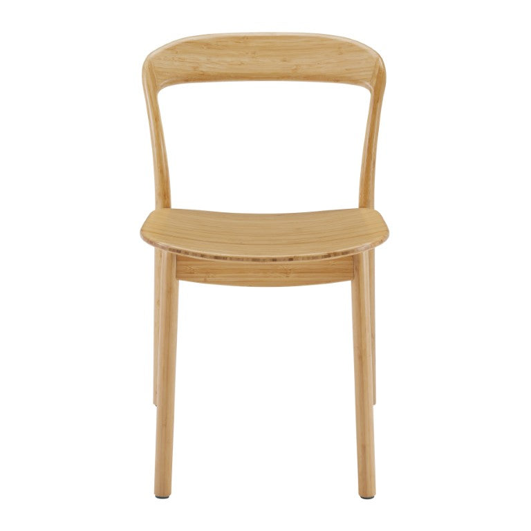 Greenington Hanna Solid Moso Bamboo Dining Chair Eco Crafted Curved Seat for Modern Spaces GH0004WH