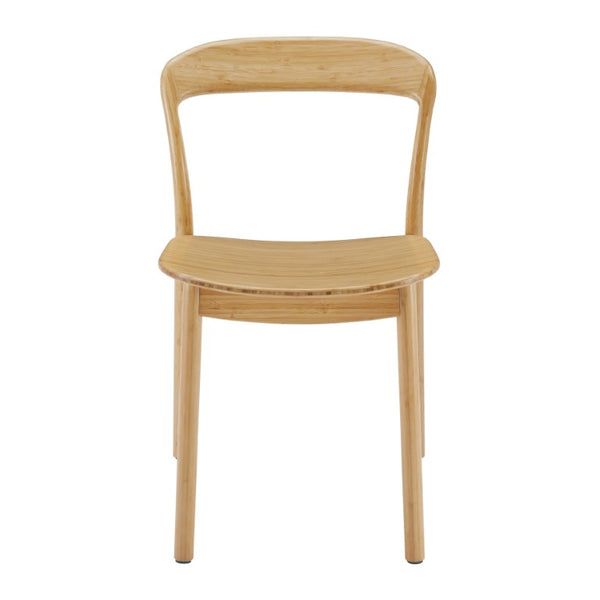 Greenington Hanna Solid Moso Bamboo Dining Chair Eco Crafted Curved Seat for Modern Spaces GH0004WH
