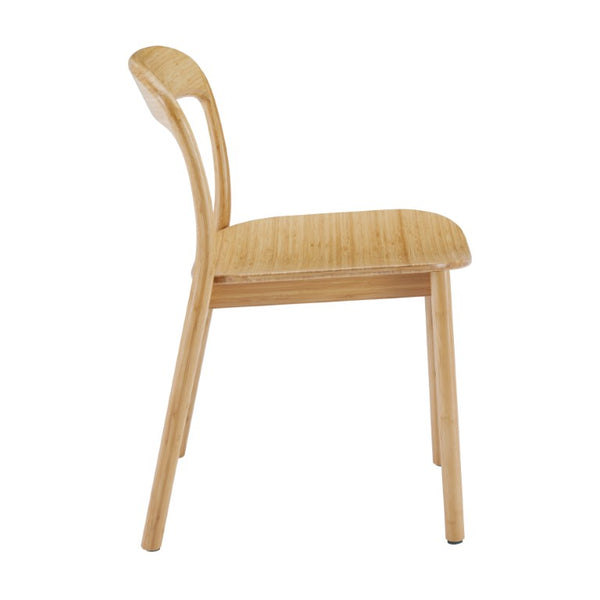 Greenington Hanna Solid Moso Bamboo Dining Chair Eco Crafted Curved Seat for Modern Spaces GH0004WH
