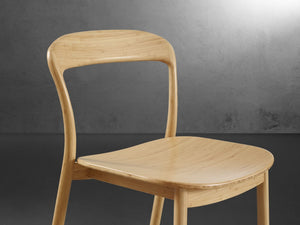 Greenington Hanna Solid Moso Bamboo Dining Chair Eco Crafted Curved Seat for Modern Spaces GH0004WH