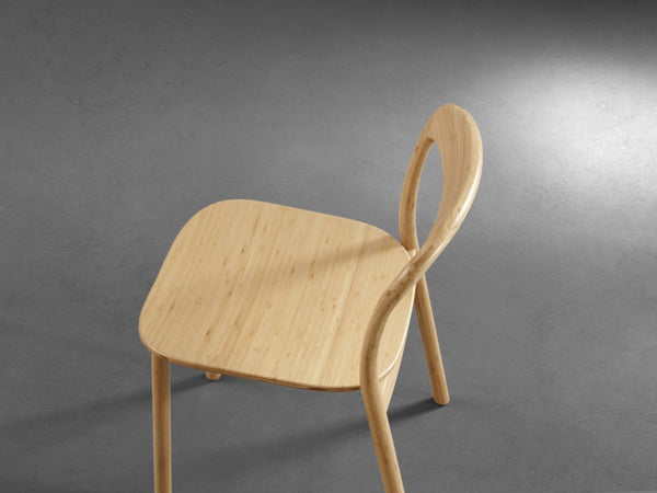 Greenington Hanna Solid Moso Bamboo Dining Chair Eco Crafted Curved Seat for Modern Spaces GH0004WH