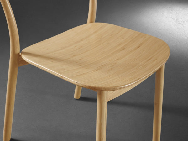 Greenington Hanna Solid Moso Bamboo Dining Chair Eco Crafted Curved Seat for Modern Spaces GH0004WH