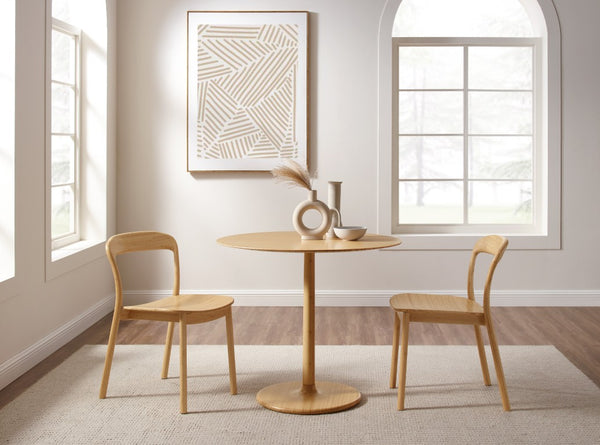 Greenington Hanna Solid Moso Bamboo Dining Chair Eco Crafted Curved Seat for Modern Spaces GH0004WH