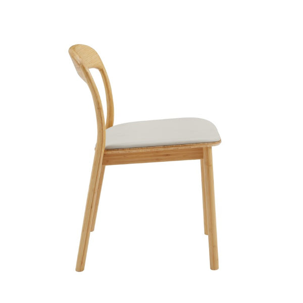 Greenington Hanna Solid Bamboo Dining Chair Set with Leather Seat Ergonomic Sustainable Design GH0005WH