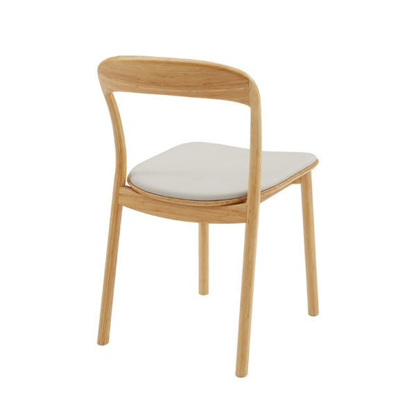 Greenington Hanna Solid Bamboo Dining Chair Set with Leather Seat Ergonomic Sustainable Design GH0005WH