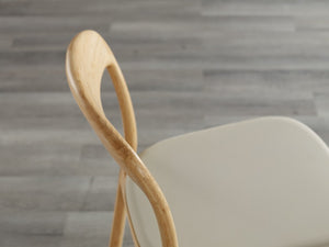 Greenington Hanna Solid Bamboo Dining Chair Set with Leather Seat Ergonomic Sustainable Design GH0005WH