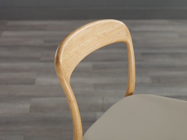 Greenington Hanna Solid Bamboo Dining Chair Set with Leather Seat Ergonomic Sustainable Design GH0005WH