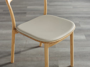 Greenington Hanna Solid Bamboo Dining Chair Set with Leather Seat Ergonomic Sustainable Design GH0005WH