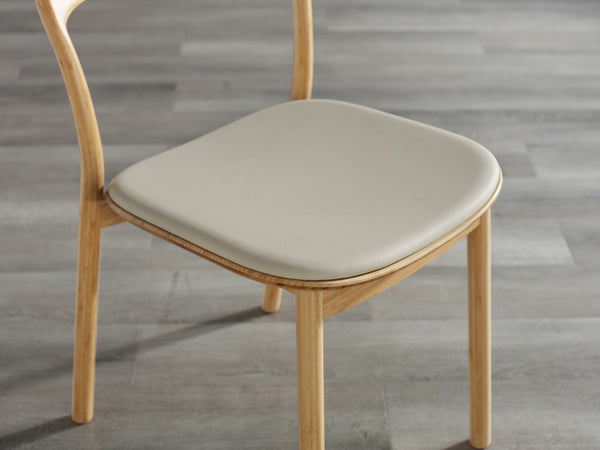 Greenington Hanna Solid Bamboo Dining Chair Set with Leather Seat Ergonomic Sustainable Design GH0005WH