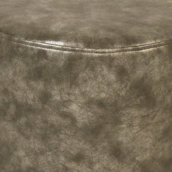 Distressed Grey PU Stool Metallic Gold, Distressed Grey PU GH001-PU Zentique