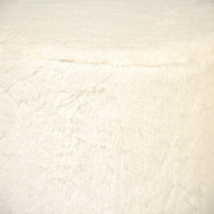 White Faux Fur Stool Metallic Gold, White Faux GH001-RW Zentique