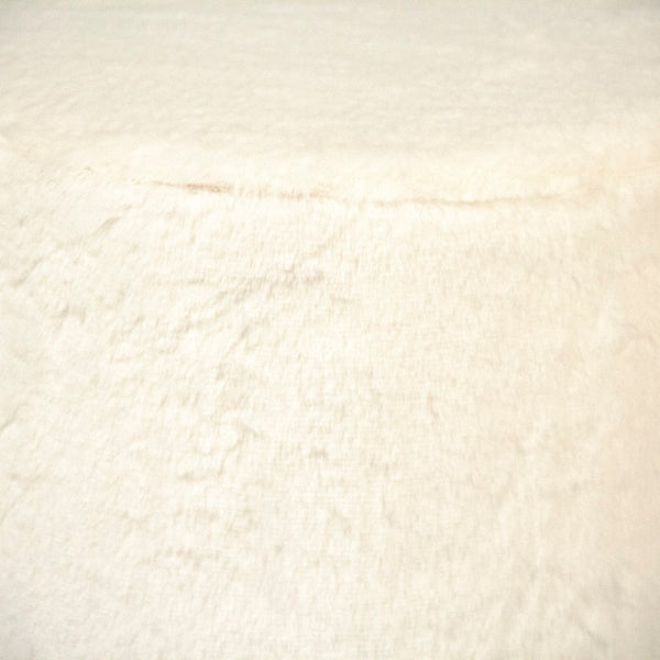 White Faux Fur Stool Metallic Gold, White Faux GH001-RW Zentique