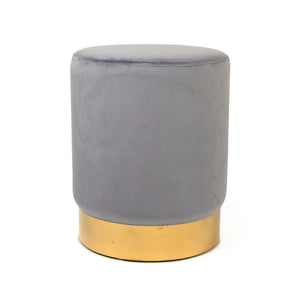 Pale Blue Velvet Stool Metallic Gold, Pale Blue Velvet GH001-VB Zentique