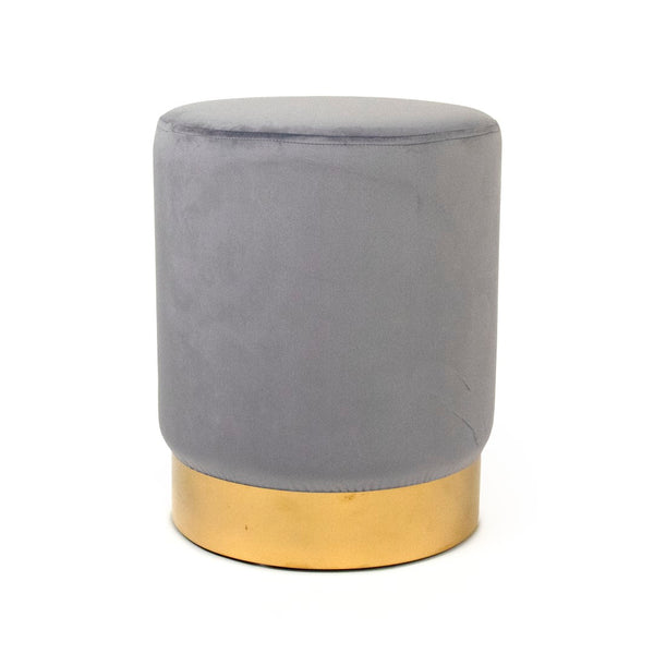 Pale Blue Velvet Stool Metallic Gold, Pale Blue Velvet GH001-VB Zentique