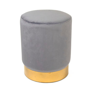 Pale Blue Velvet Stool Metallic Gold, Pale Blue Velvet GH001-VB Zentique