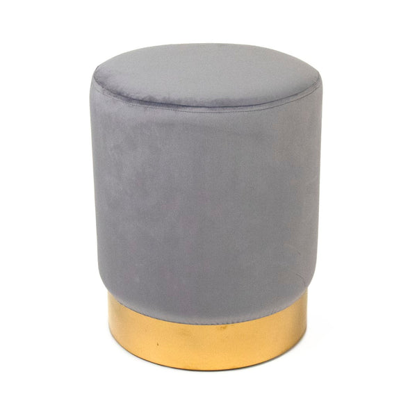 Pale Blue Velvet Stool Metallic Gold, Pale Blue Velvet GH001-VB Zentique