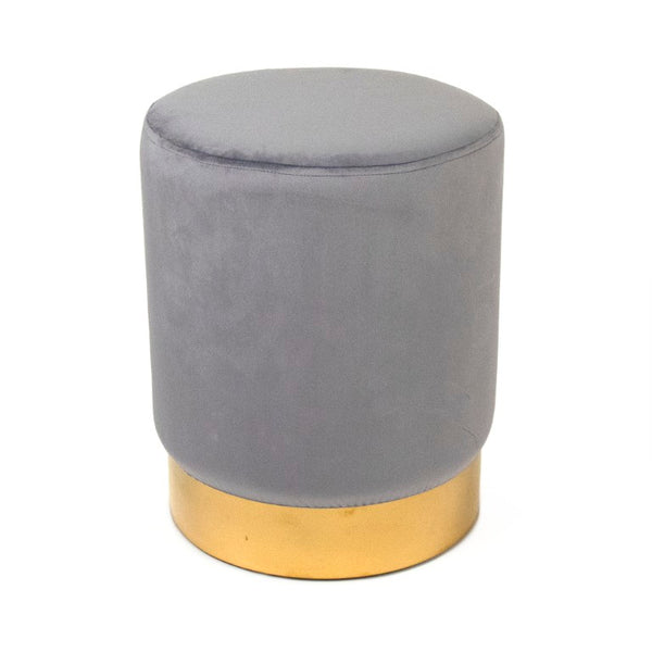 Zentique Pale Blue Velvet Stool – Compact 14x17x14" Plush Vanity Bench with Durable Metal Frame, Versatile Accent Seat GH001-VB