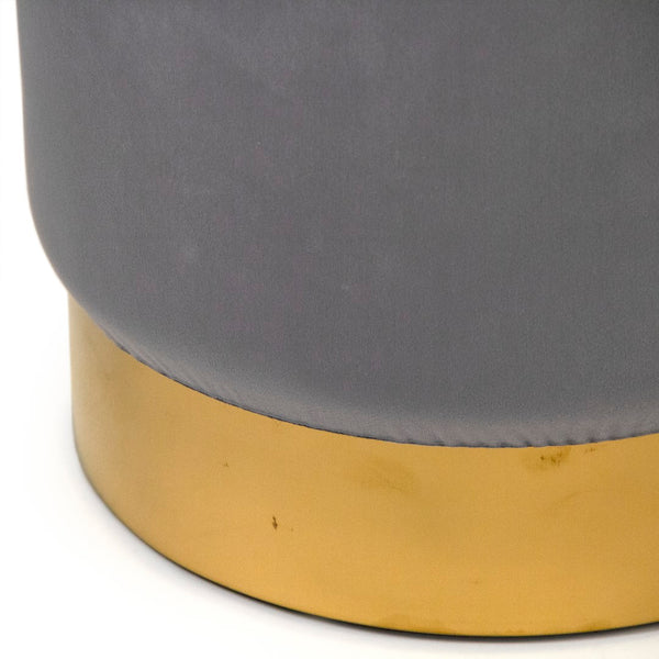 Pale Blue Velvet Stool Metallic Gold, Pale Blue Velvet GH001-VB Zentique