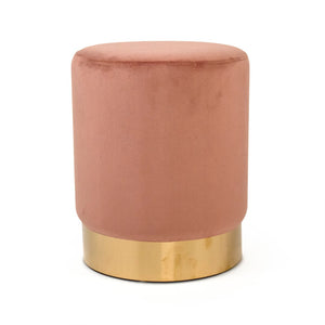 Mauve Rose Velvet Stool Metallic Gold, Rose Velvet GH001-VP Zentique