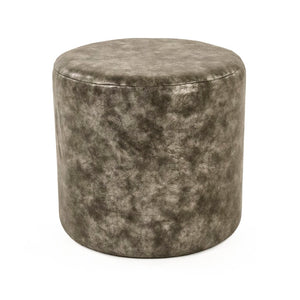 Zentique Grey PU Stool — Compact Modern Vanity & Kitchen Seat with Cushioned PU Leather, Spill-Resistant, Sturdy Frame (16.5x15x16.5) GH004-PU