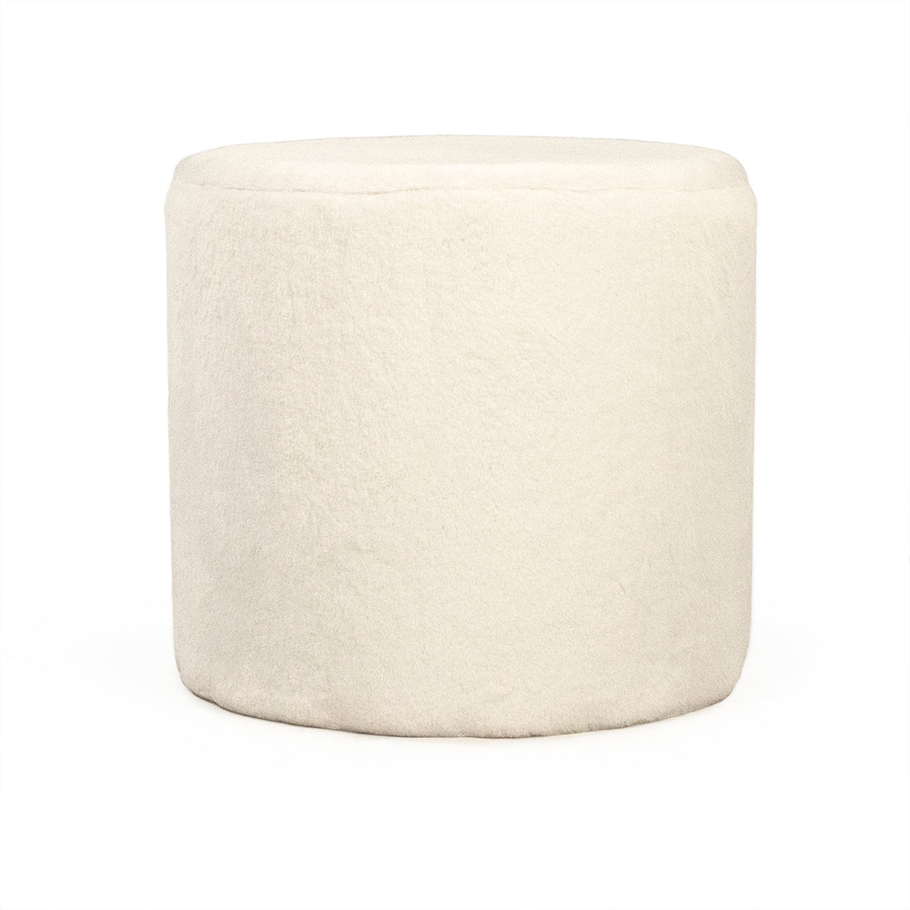 White Faux Fur Stool White Faux Fur GH004-RW Zentique