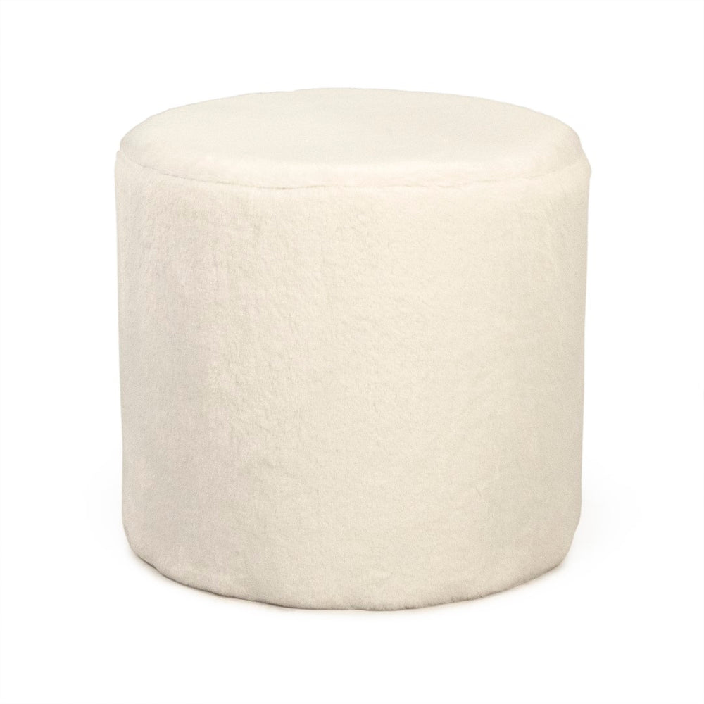 White Faux Fur Stool White Faux Fur GH004-RW Zentique
