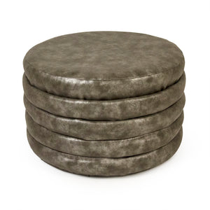 Distressed Grey PU Ottoman Distressed Grey PU GH005-PU Zentique