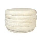 White Faux Fur Ottoman White Faux Fur GH005-RW Zentique