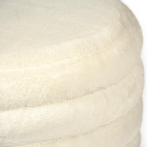 White Faux Fur Ottoman White Faux Fur GH005-RW Zentique
