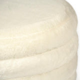 White Faux Fur Ottoman White Faux Fur GH005-RW Zentique