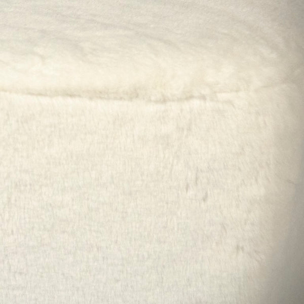 Zentique White Faux Fur Stool: Plush High-Pile Accent Seat for Vanity, Living Room or Cozy Footrest, Modern Elegance W16.75 x H15.5 x D16.75 GH006-RW