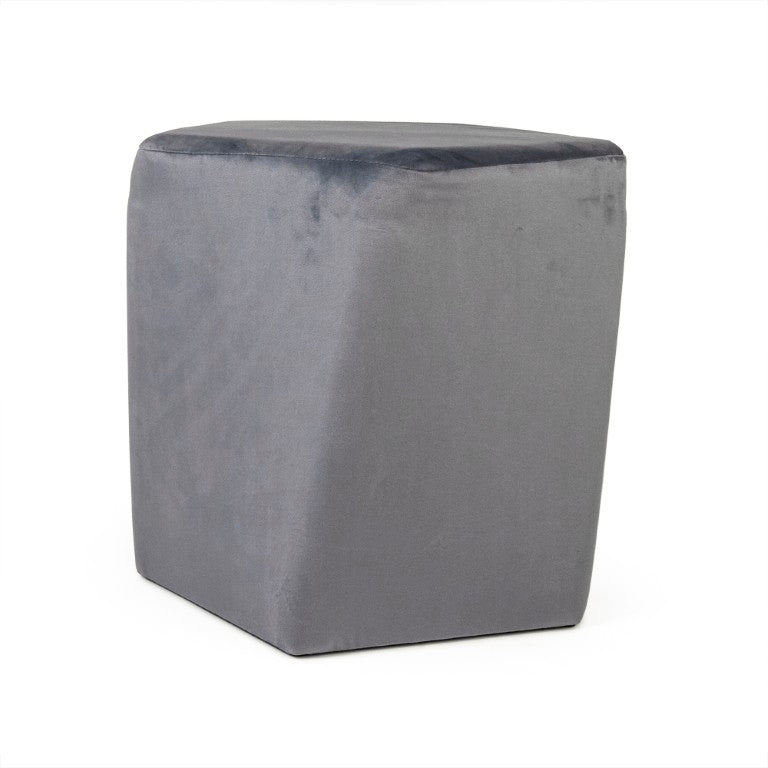 Zentique Blue Velvet Twisted Pentagon Stool reimagined as a sculptural velvet ottoman for luxe seating & decor (99 characters) W16.75 x H15.5 x D16.75 GH006-VB