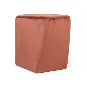 Zentique Mauve Sculptural Velvet Twisted Pentagon Stool — Plush Mauve-Rose Accent Seating with Modern Flair W16.75 x H15.5 x D16.75 GH006-VP