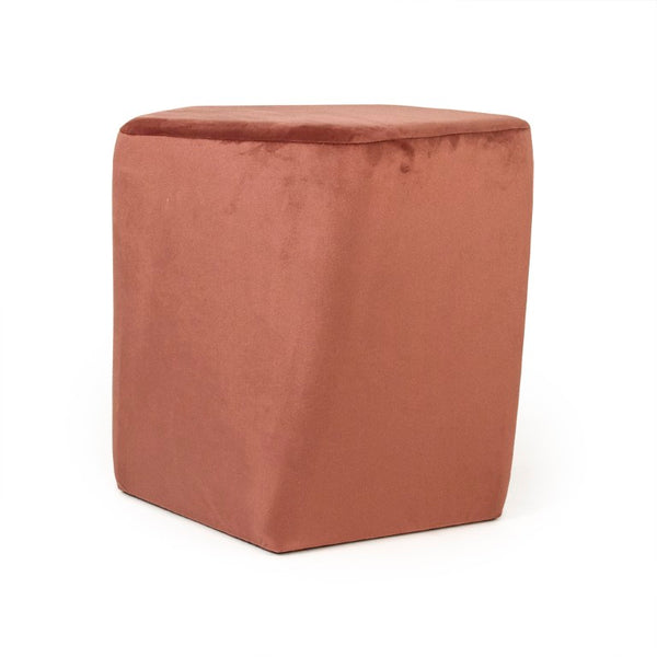 Zentique Mauve Sculptural Velvet Twisted Pentagon Stool — Plush Mauve-Rose Accent Seating with Modern Flair W16.75 x H15.5 x D16.75 GH006-VP