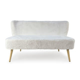 White Faux Fur Bench White Faux Fur GH009-RW Zentique