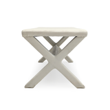 White Velvet Bench Off-White Velvet GH010-VW Zentique