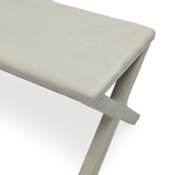 White Velvet Bench Off-White Velvet GH010-VW Zentique